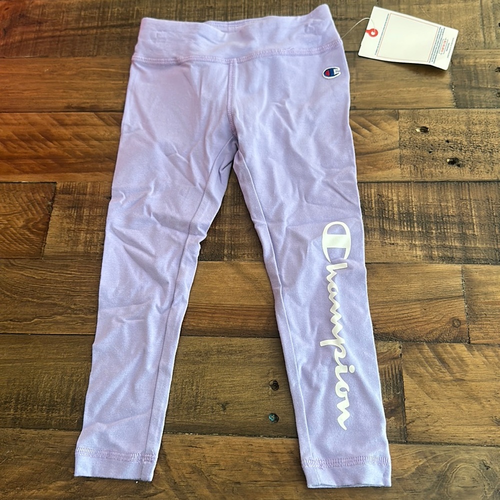 CHAMPION PURPLE LOGO LEGGINGS: NEW WITH TAGS: SIZE 2T